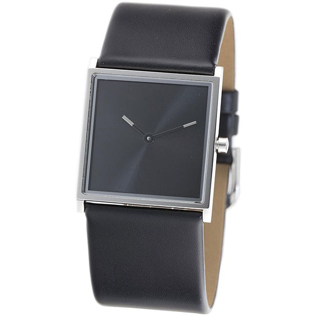   Design Womens Stainless Steel Black Dial Square Watch  