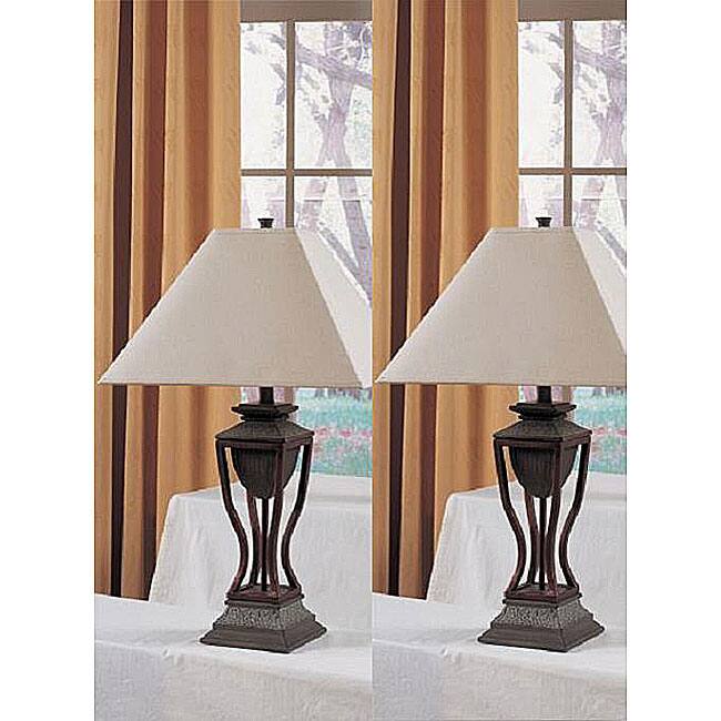 Zentic 3-inch Antique Finish Table Lamps (Set of 2)