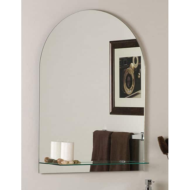 Roland Frameless Wall Mirror with Shelf