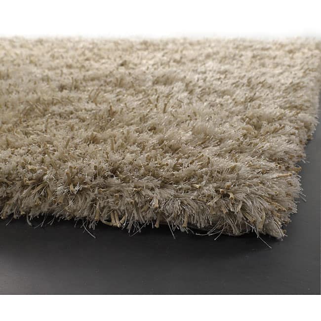 Hand-woven Mandara White Wool Rug (5'3 x 7'9)