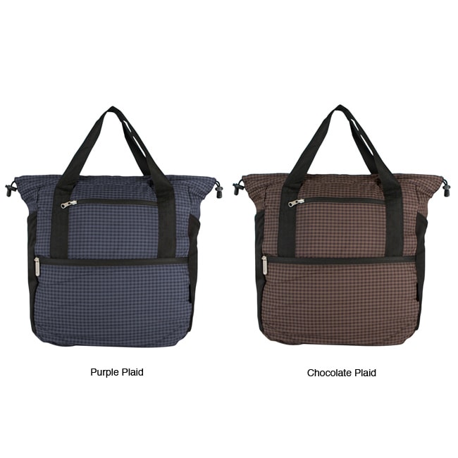 Travelon Plaid Stow away Backpack / Tote  