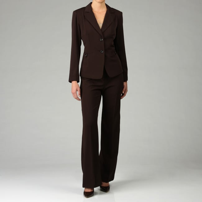 First Lady Women's Brown 2-piece Pant Suit - Free Shipping Today ...