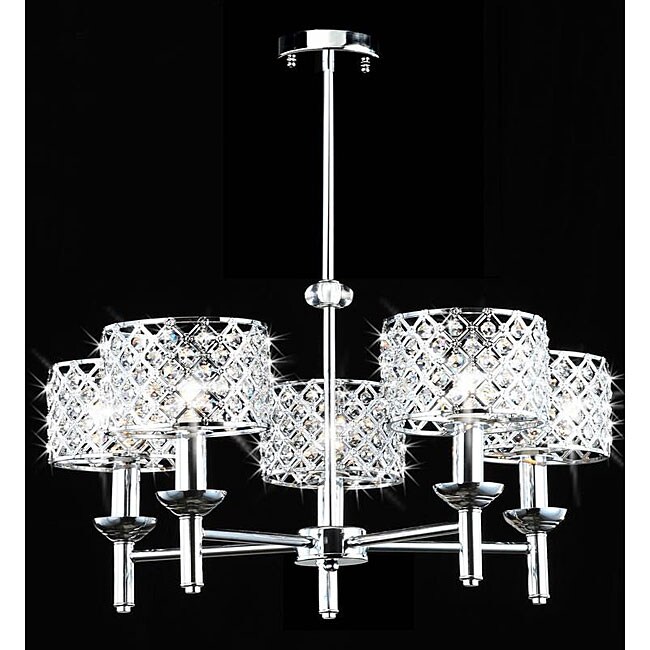 5-light Modern Crystal Chrome Chandelier