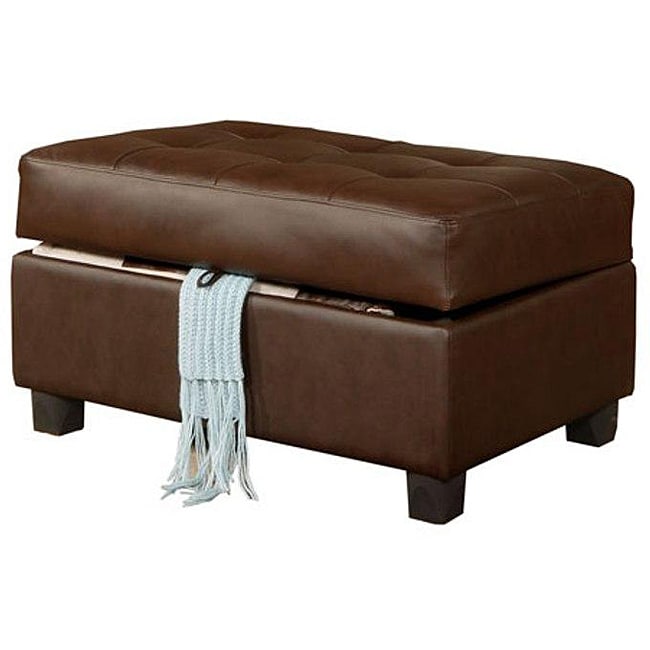 Walnut Large Ottoman with Storage  