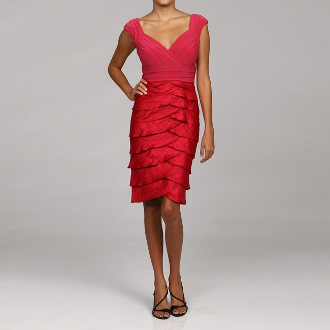 Adrianna Papell Womens Red Artichoke Dress  ™ Shopping