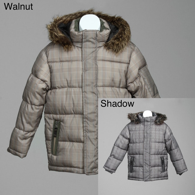 Weatherproof Big Boys Plaid Bubble Coat (8 20)