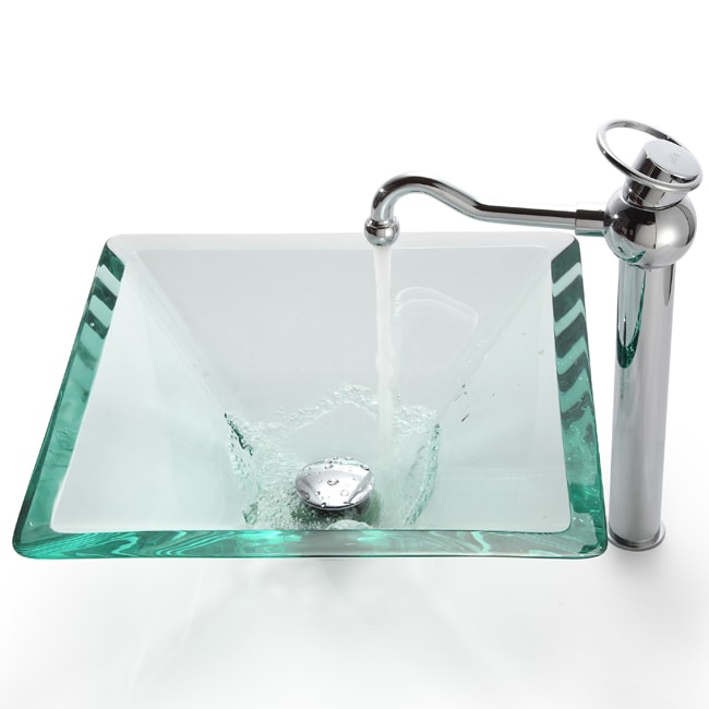 Kraus Aquamarine Glass Sink and Bathroom Faucet - Bed Bath & Beyond ...