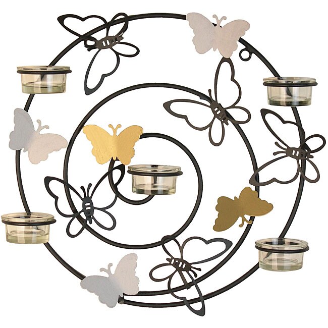 Iron Butterfly Round 5votive Candle Wall Sconce Free Shipping On Orders Over 45 Overstock