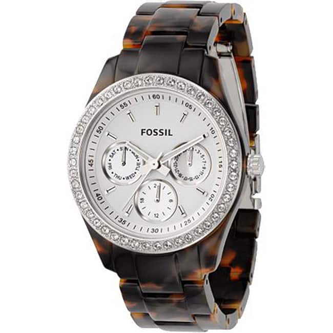 Fossil ES2456 Women's 'Stella' Faux Tortoise Glitz Watch