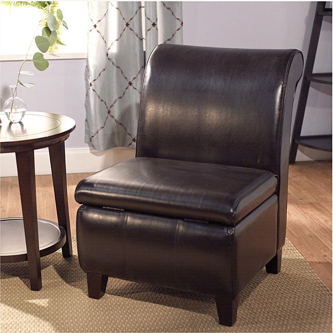 Simple Living Faux Leather Armless Storage Chair Free Shipping Today