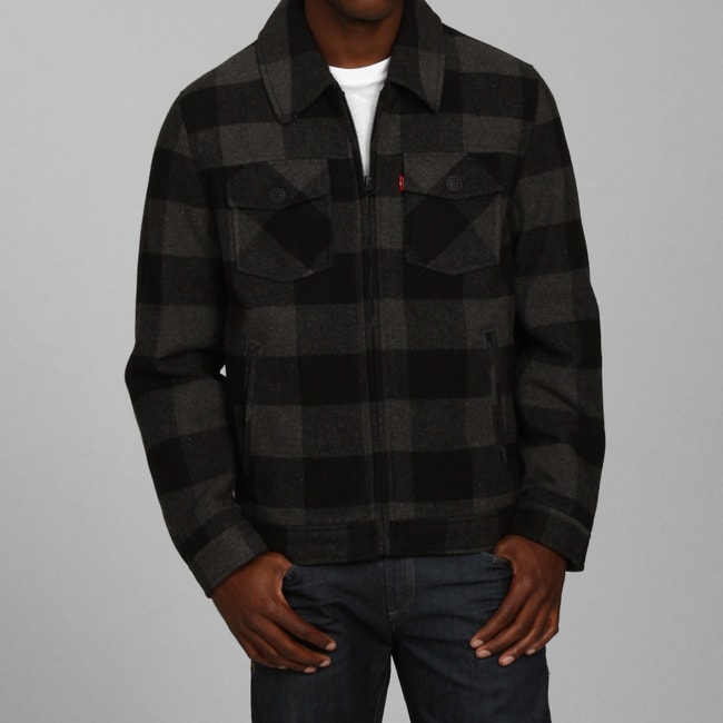 Levi's Men's Plaid Wool Blend Jacket Free Shipping Today Overstock