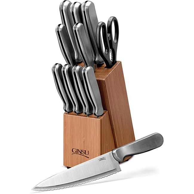 Ginsu 04815 11 piece Stainless Steel Knife and Bamboo Block Set 