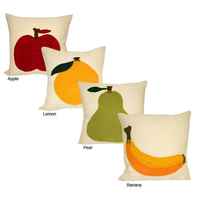 Fruit Embroidered Decorative Pillow