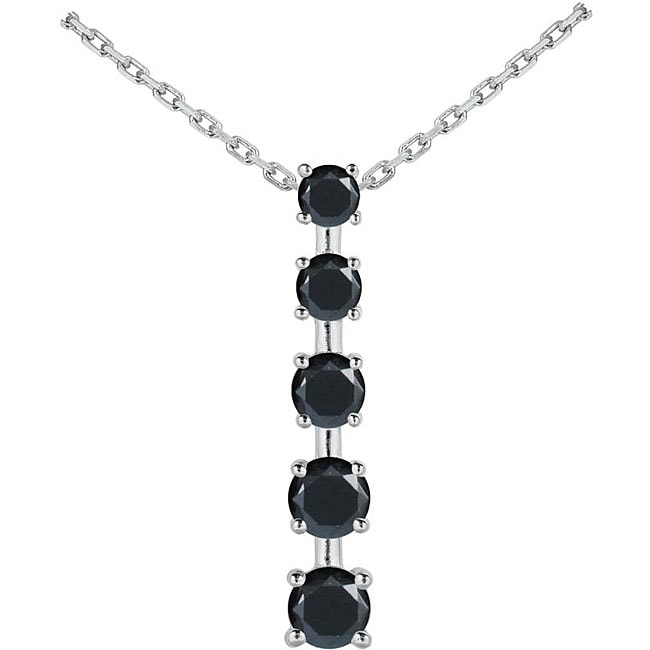 14k White Gold 1/2ct TDW Black Diamond Journey Necklace Today 