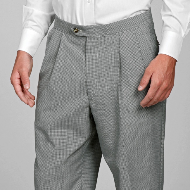 Sansabelt Men's 4 Seasons Check Pleated Slacks Free Shipping Today