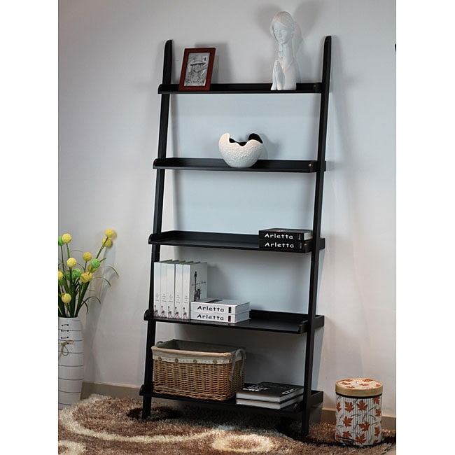 34inch Wood Leaning Ladder Book Shelf Free Shipping Today