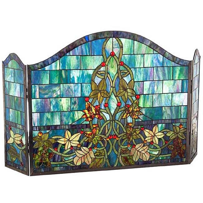 Stained Glass Fireplace Panel
