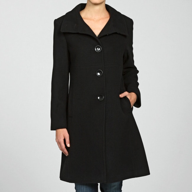 Larry Levine Women's Classic Wool Coat - Overstock Shopping - Top Rated ...