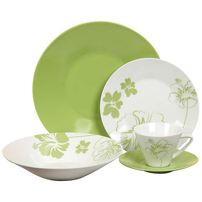 Casa Cortes 'Tropical Flower' 20-piece Dinnerware Set