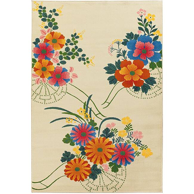 Ivory Floral Mandara Rug