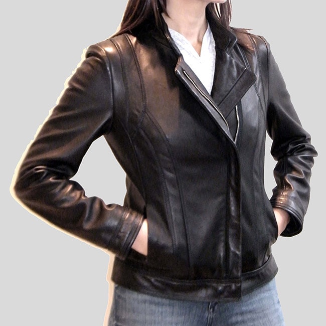 Izod Women's New Zealand Lamb Leather Jacket - Free Shipping Today ...