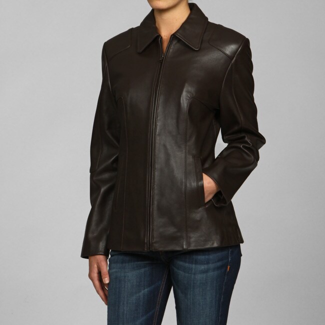 Izod Women's New Zealand Lamb Leather Jacket - 12961130 - Overstock.com ...