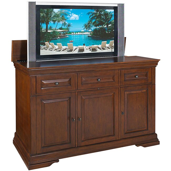 Shop Family Traditions Wood Louis Lcd Plasma Tv Lift Cabinet