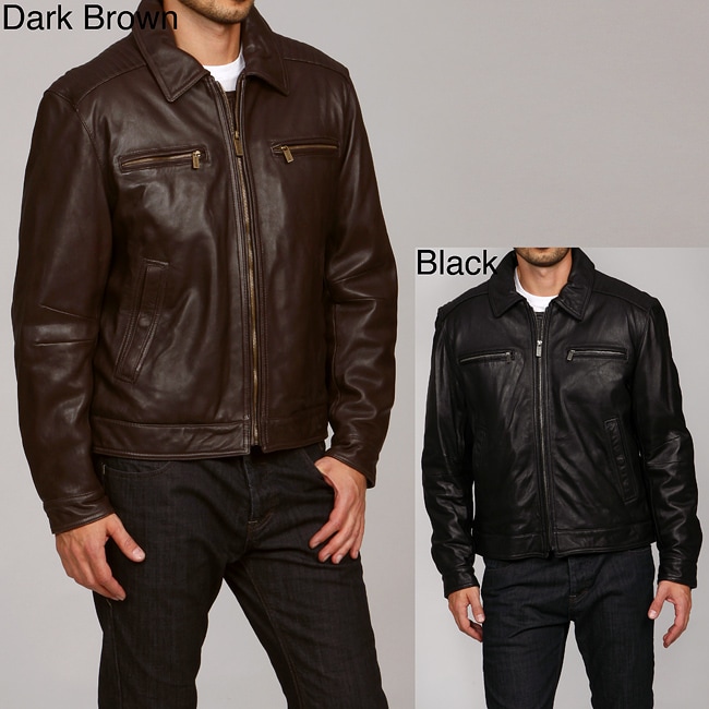 mens michael kors leather jacket