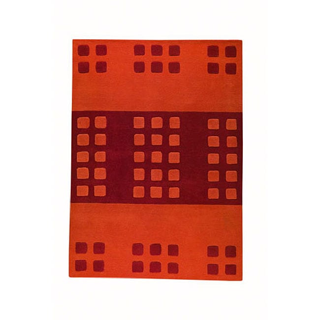 Hand tufted Domi Orange Wool Rug (56 X 710)