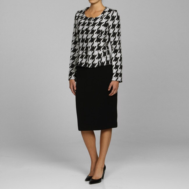 Kasper Women's Houndstooth Jacket Skirt Suit - Free Shipping Today ...