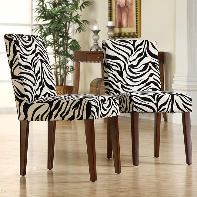 Calista Zebra Print Dining Chairs (Set of 2)  