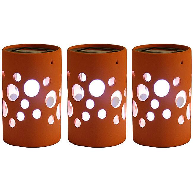 Tricod Orange Solar Light Pots (Set of 3)