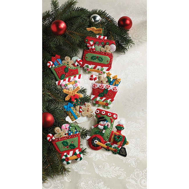 Bucilla Candy Express Felt Christmas Ornaments Kit (Pack of 6 