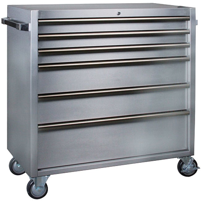 Deluxe 41-inch 430 Stainless Steel Rolling Mechanic's Tool Box Base ...