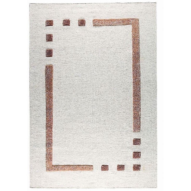 Hand woven Cara Border Wool Rug (56 X 710)