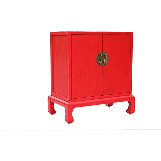 Antique Red 2 door Pine Cabinet