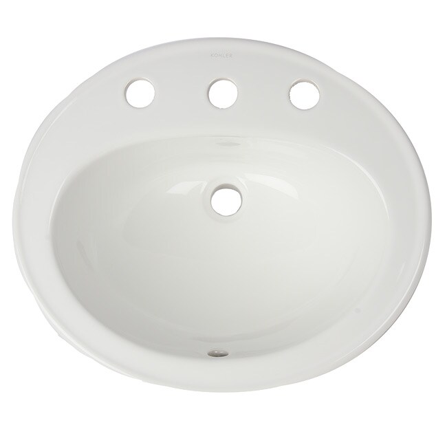 Kohler Pennington White Self-Rimming Bathroom Sink - Free Shipping