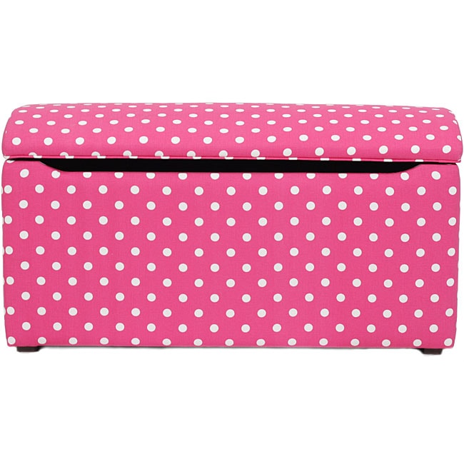 Nola Pink Polk a dot Storage Bench  