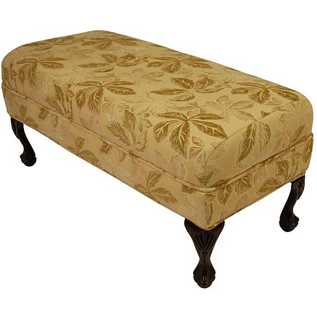 Duchess Leafy Beige Chenille Bench