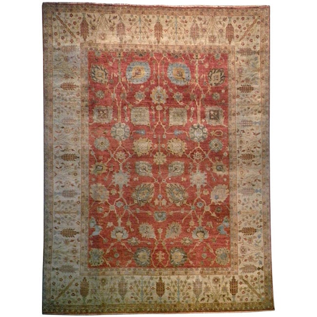   Vegetable Dye Oushak Rust Wool Rug (811 x 1111)  