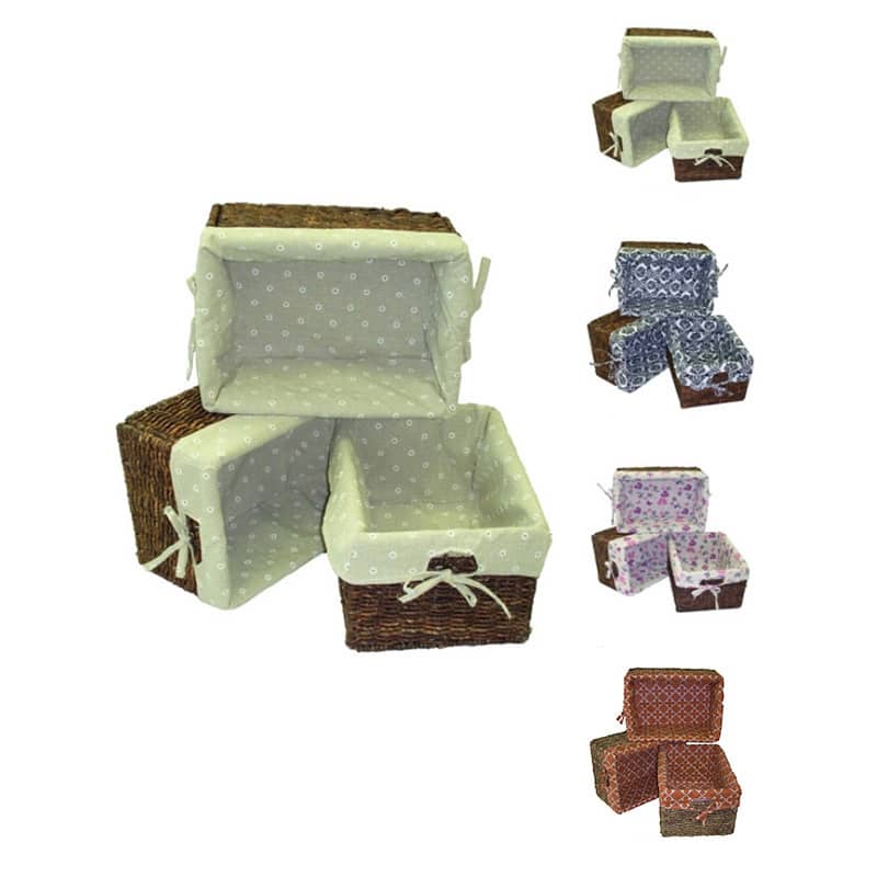 Woven Maize Rectangular Storage Baskets (Set of 3)