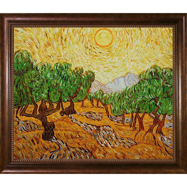 Shop Van Gogh 'Olive Trees with Yellow Sun and Sky' Canvas Art - On ...