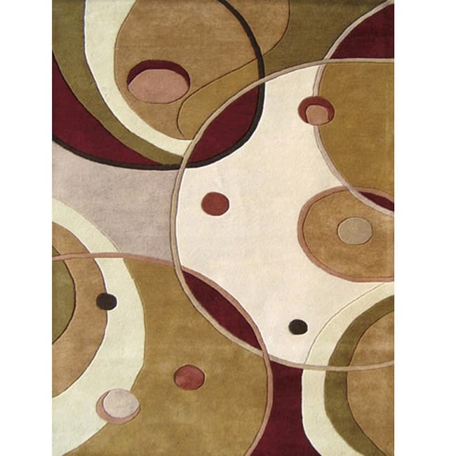 Alliyah Handmade Beige New Zealand Blend Wool Rug - 5' x 8'/Surplus