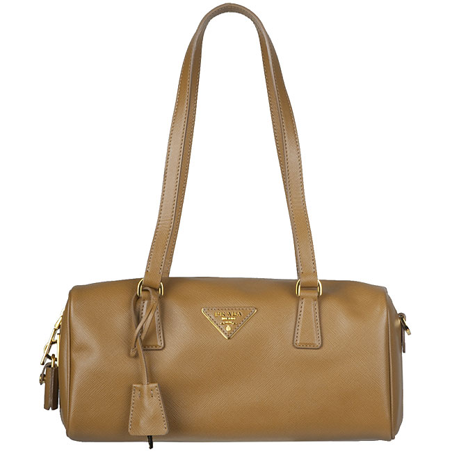 Prada Saffiano Lux Caramel Shoulder Bag  