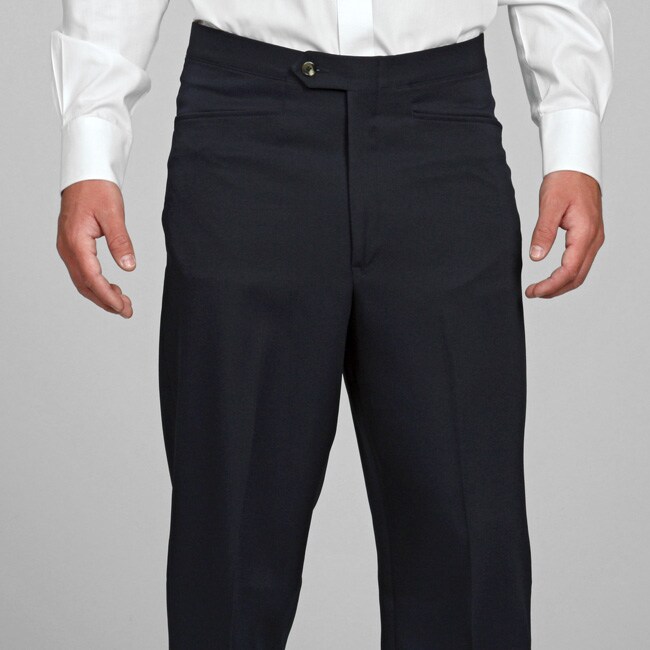Sansabelt Men's Navy Gabardine Twill Trousers - 12992795 - Overstock ...