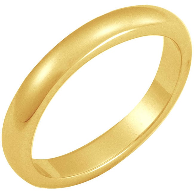 14k Yellow Gold Overlay MensTapered Band (3 mm)  