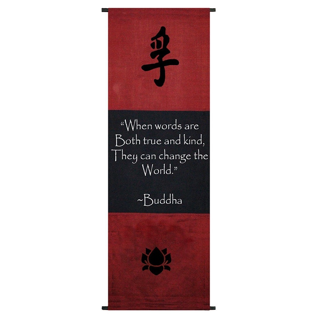 Cotton Truth Symbol and Buddha Quote Scroll (Indonesia)