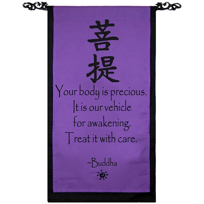 Cotton Awakening Symbol and Buddha Quote Scroll (Indonesia 