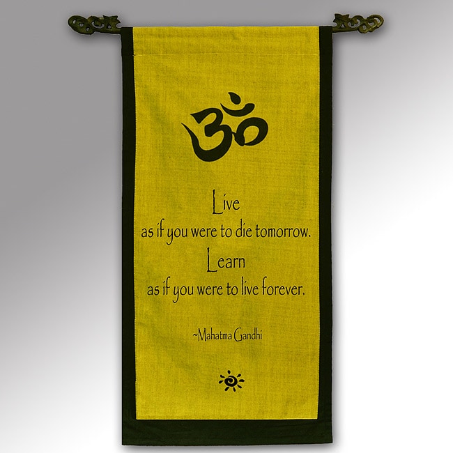 Cotton Om Symbol and Mahatma Gandhi Quote Scroll (Indonesia 