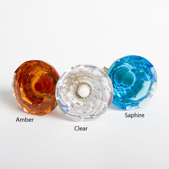 Set of 6 Glass Large Jewelers Knobs (India)  